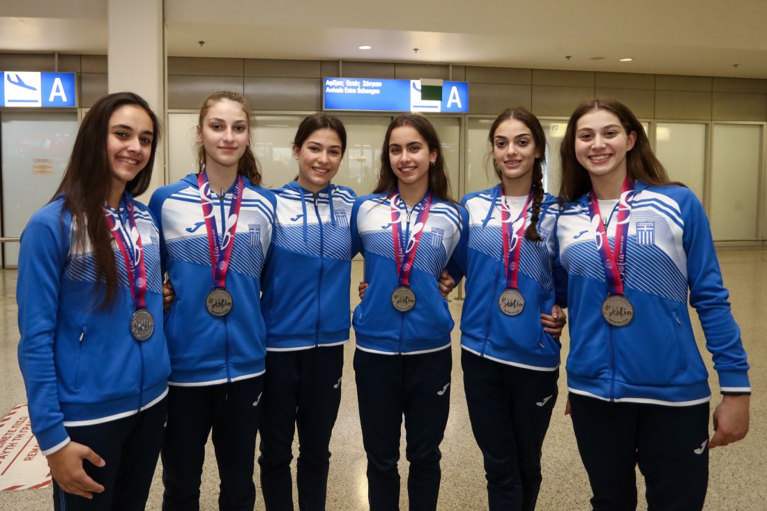 Εθνική Ομάδα ανσάμπλ μετάλλιο επιστροφή Παγκόσμιο Κύπελλο Σόφιας