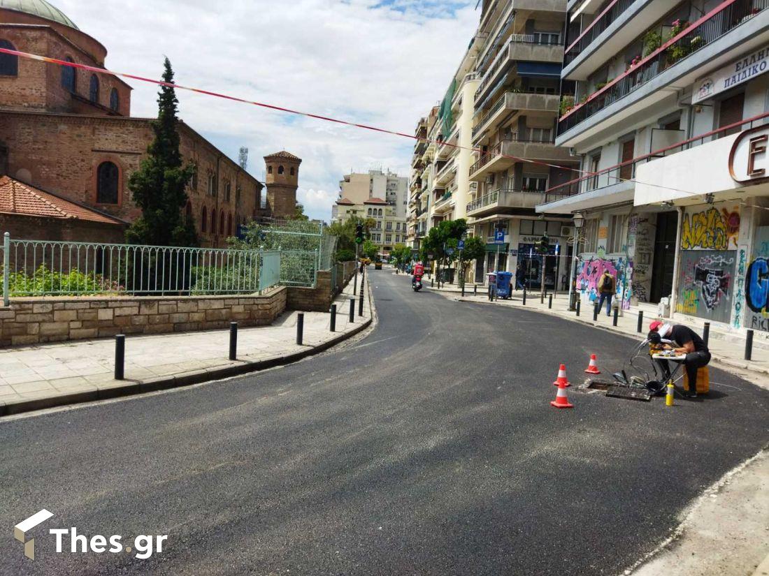 εργασίες ασφαλτόστρωσης Αγίας Σοφίας Θεσσαλονίκη