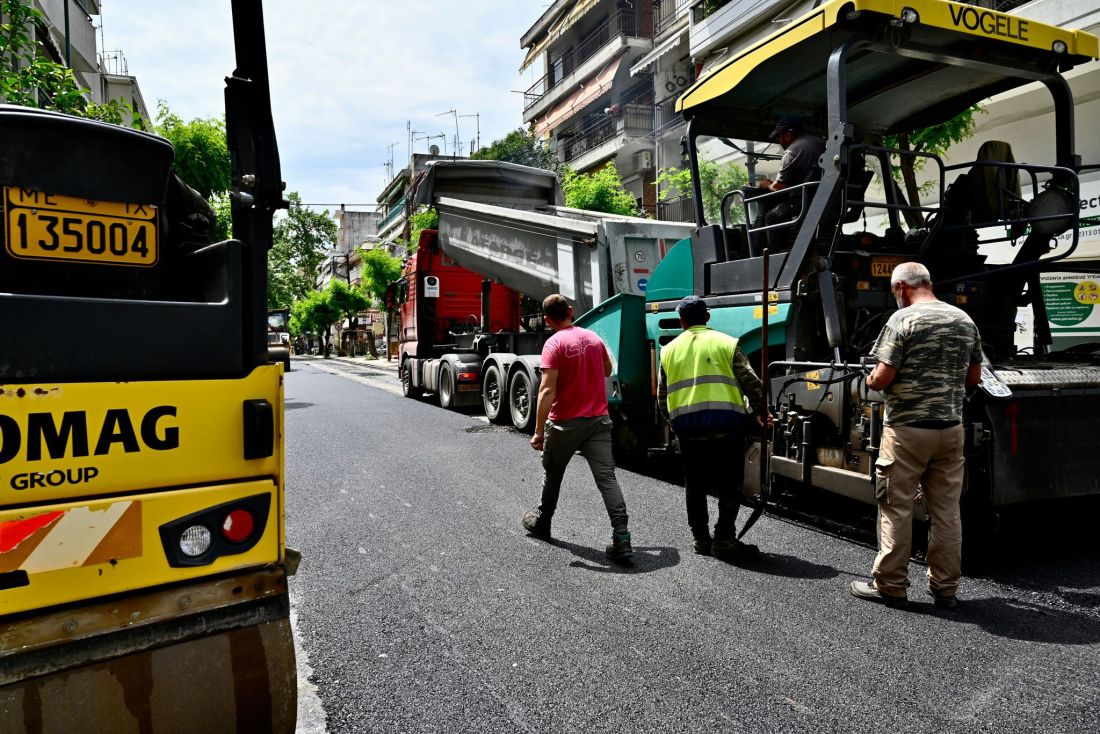 δήμος Θεσσαλονίκης εργασίες ασφαλτόστρωσης οδός Μυστακίδη