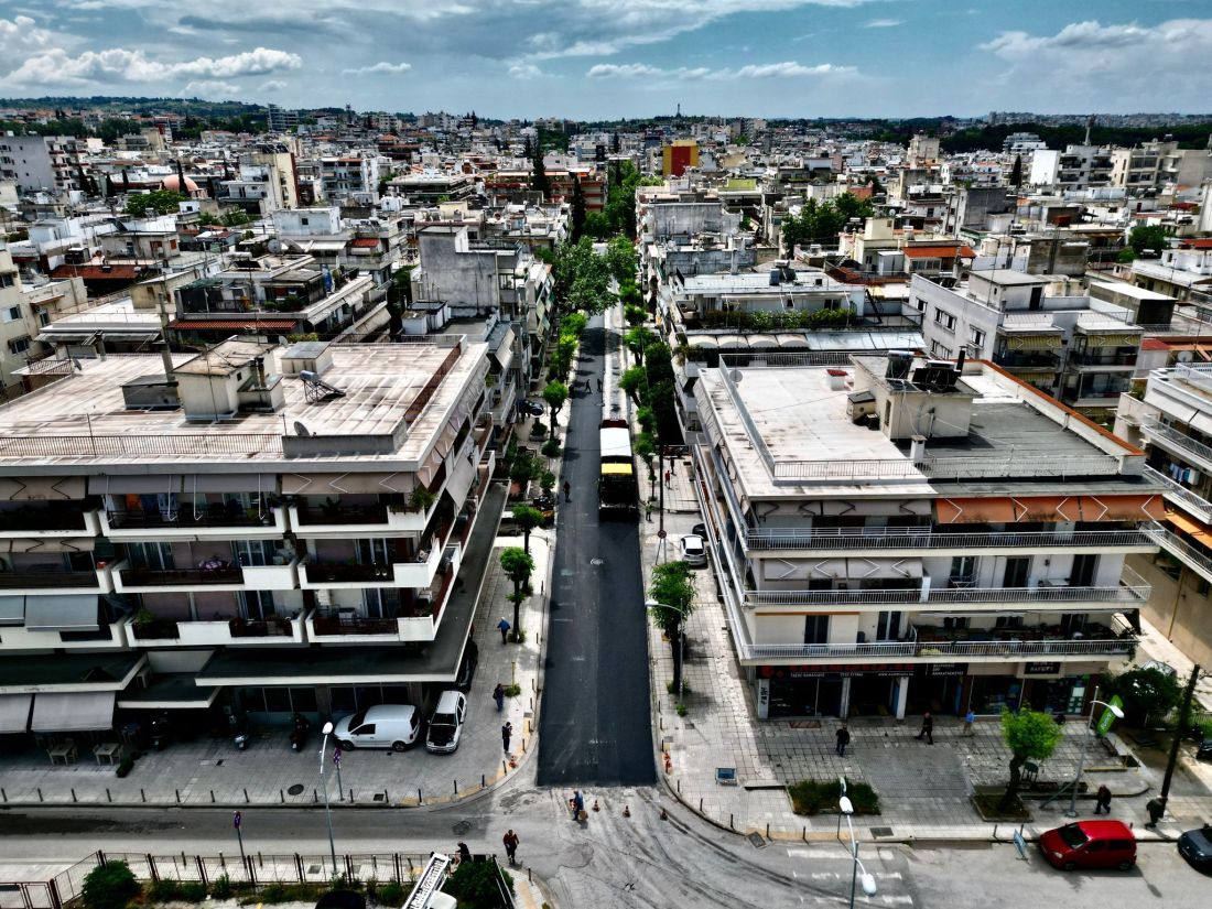 δήμος Θεσσαλονίκης εργασίες ασφαλτόστρωσης οδός Μυστακίδη 