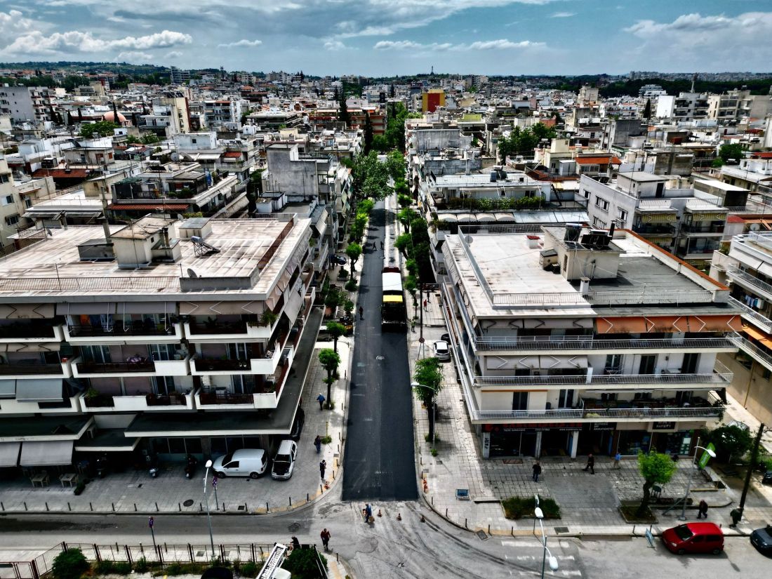 δήμος Θεσσαλονίκης εργασίες ασφαλτόστρωσης οδός Μυστακίδη 