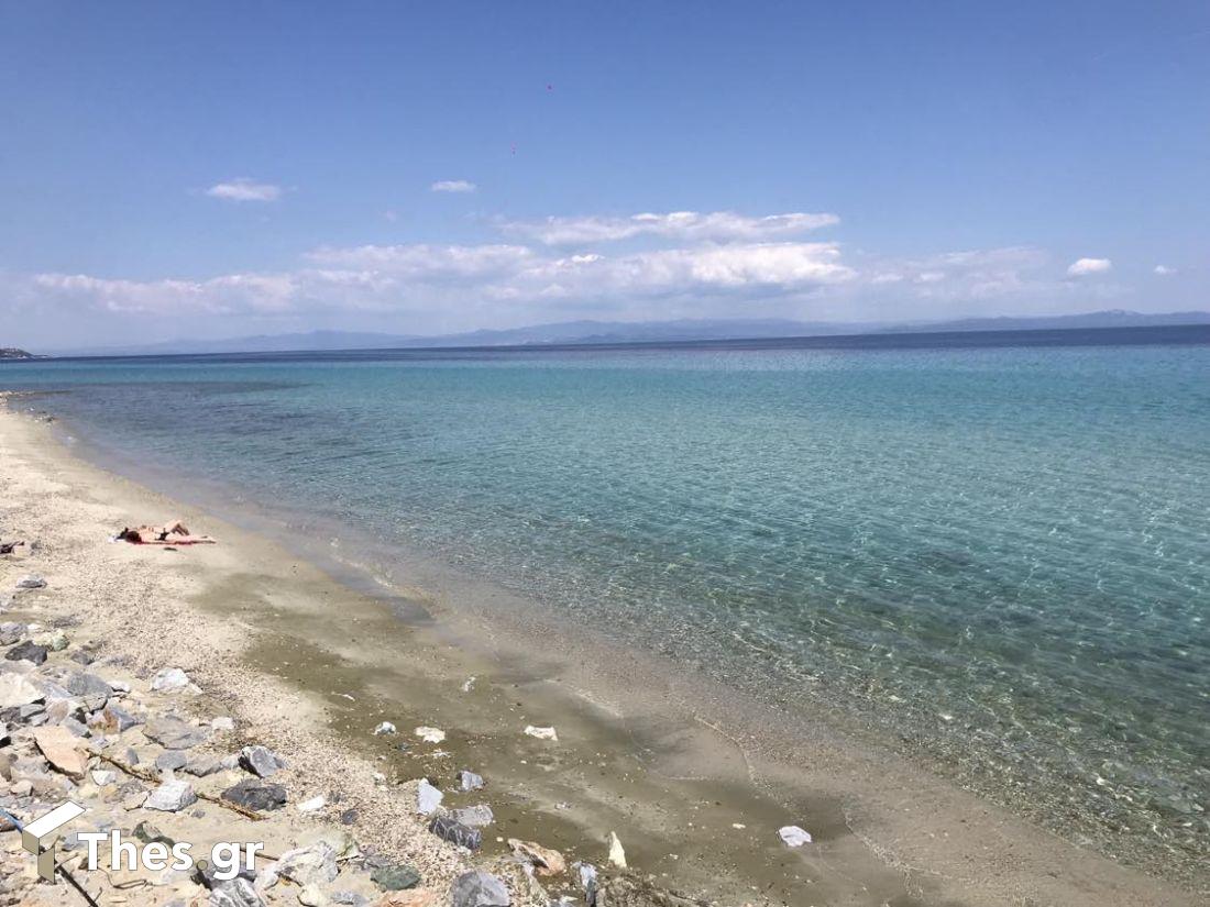 Παραλία Κρυοπηγή Χαλκιδική Κασσάνδρα πρώτο πόδι Τορωναίος Κόλπος καλοκαίρι θάλασσα διακοπές