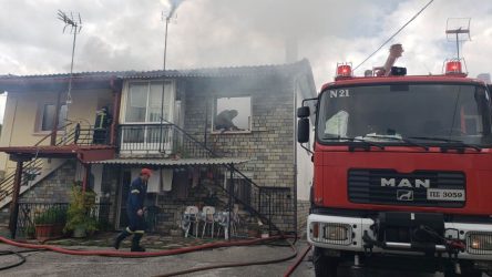 Χαλκιδική: Καταστράφηκαν ολοσχερώς από φωτιά δύο σπίτια στον Ταξιάρχη (ΦΩΤΟ)