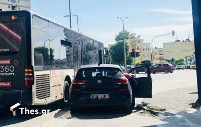 Θεσσαλονίκη: Αυτοκίνητο συγκρούστηκε με λεωφορείο των ΚΤΕΛ (ΦΩΤΟ)
