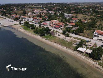 Παραλία Επανομής Επανομή από ψηλά φώτο από drone παραλιακό μέτωπο