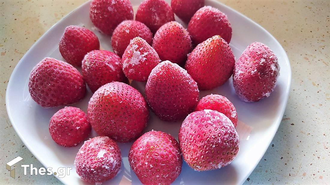 παγωτό φράουλα συνταγή κουζίνα γλυκά