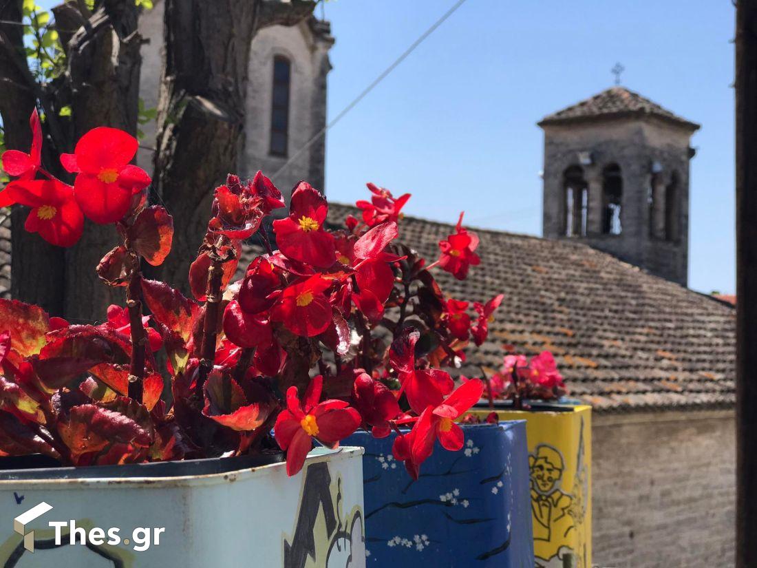 Αφυτος Χαλκιδική παραδοσιακό χωριό πλατεία Αγιος Δημήτριος