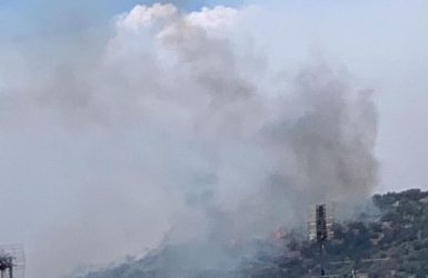 Φωτιά και στο Δαφνί – Καίγεται χαμηλή βλάστηση κοντά σε περιοχή με πυλώνες της ΔΕΗ