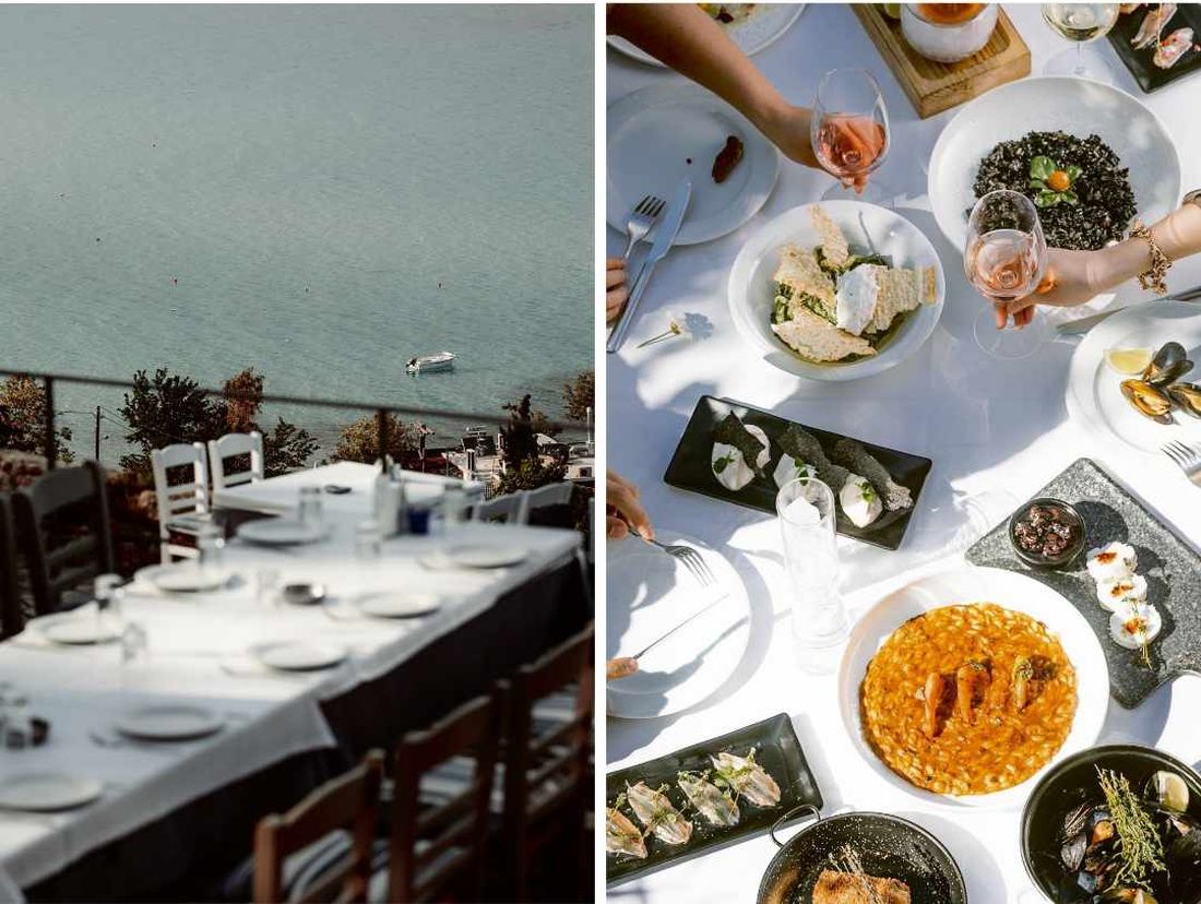 Θέα Θάλασσα εστιατόριο ταβέρνα βράχος θέα Αφυτος φαγητό ψάρια θαλασσινά Χαλκιδική καλοκαίρι διακοπές 