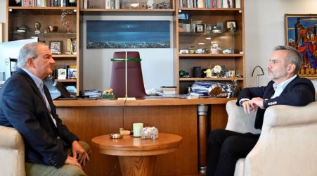 Συνάντηση του Κωνσταντίνου Ζέρβα με τον πρώην πρωθυπουργό Κώστα Καραμανλή (ΦΩΤΟ)