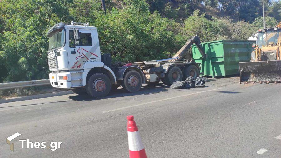 νταλίκα φωτιά Θεσσαλονίκη