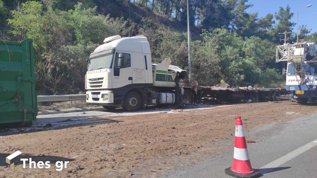 νταλίκα φωτιά Θεσσαλονίκη