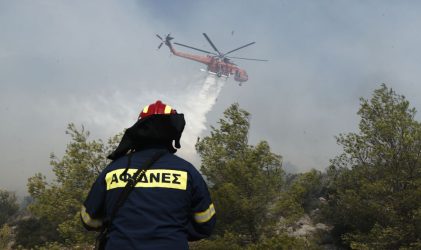 Φωτιά στα Τρίκαλα: Τραυματίστηκε πυροσβέστης στην πλαγιά του Μαυροπουλίου
