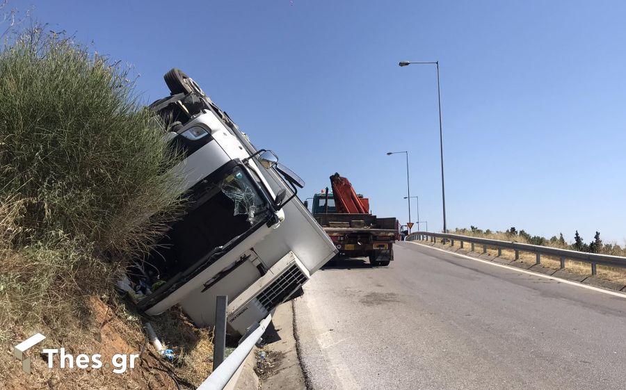 ανατροπή νταλίκας Περιφερειακός Θεσσαλονίκης