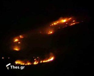 Σέρρες: Ξέσπασε φωτιά σε κορυφογραμμή του Παγγαίου Ορους