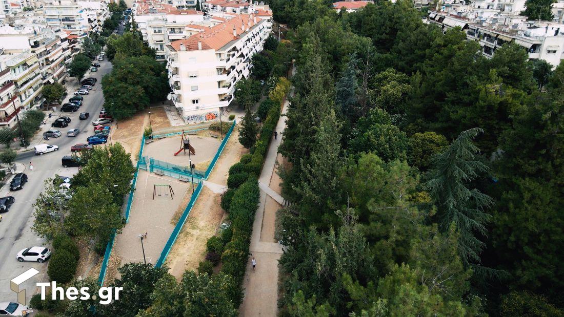 ελαιόρεμα Πυλαίας Πυλαία Θεσσαλονίκη βόλτα πόλη πεζοπορία εικόνα από drone