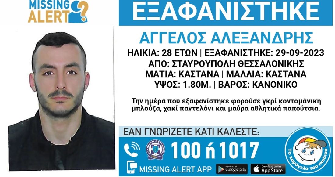 εξαφάνιση 28χρονου Θεσσαλονίκη