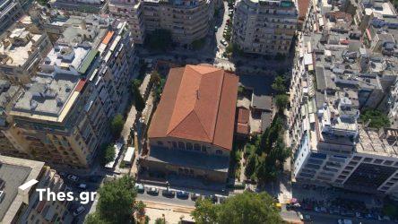 Παναγία Αχειροποίητος εκκλησία Θεσσαλονίκη Βυζαντινό Μνημείο από ψηλά drone