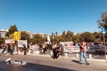Συγκέντρωση αλληλεγγύης στην Παλαιστίνη άγαλμα Βενιζέλου Θεσσαλονίκη