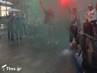 Πορεία υπέρ των Παλαιστινίων στο κέντρο της Θεσσαλονίκης