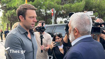 Στέφανος Κασσελάκης πρόεδρος ΣΥΡΙΖΑ επίσκεψη ΕΚΑΒ Θεσσαλονίκη
