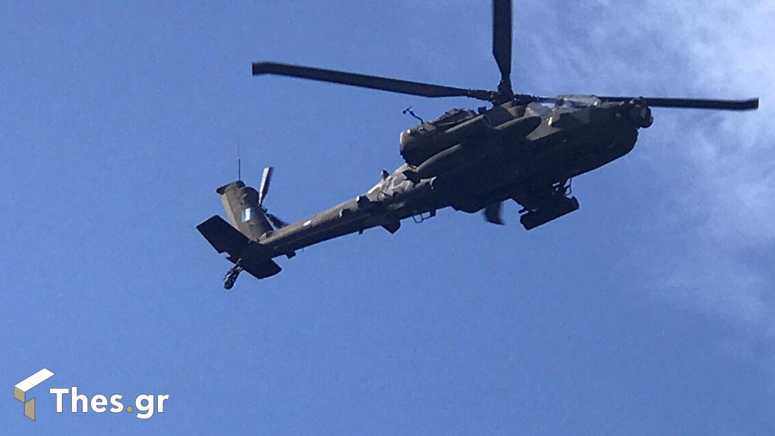 Στρατιωτική παρέλαση στην Θεσσαλονίκη για την Εθνική Επέτειο της 28ης Οκτωβρίου 1940. Σάββατο 28 Οκτωβρίου 2023 μαχητικά ελικόπτερα