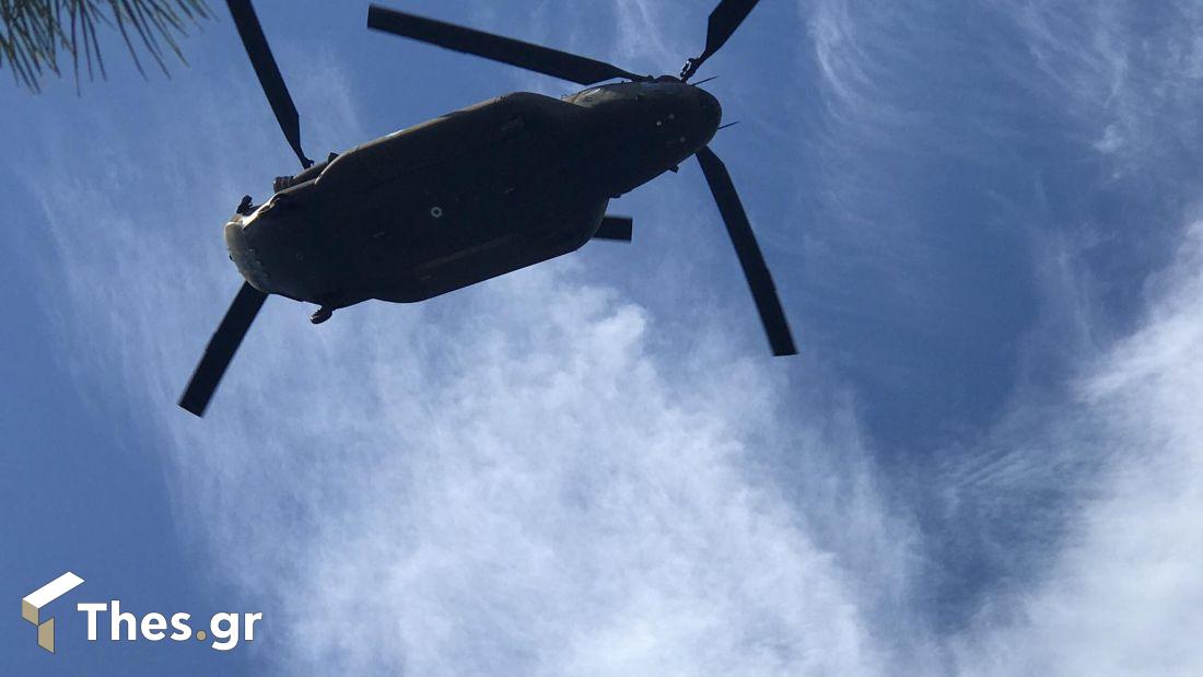Στρατιωτική παρέλαση στην Θεσσαλονίκη για την Εθνική Επέτειο της 28ης Οκτωβρίου 1940. Σάββατο 28 Οκτωβρίου 2023 μαχητικά ελικόπτερα