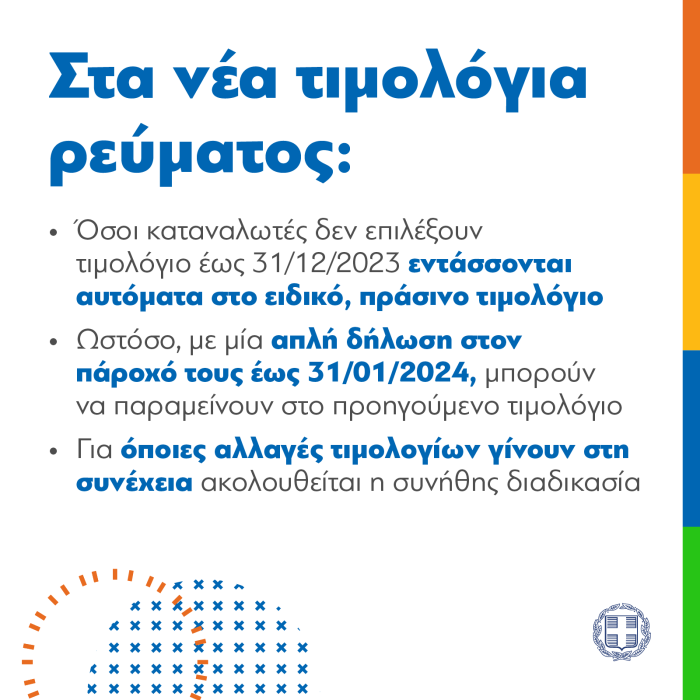 τιμολόγια ρεύματος ΥΠΕΝ