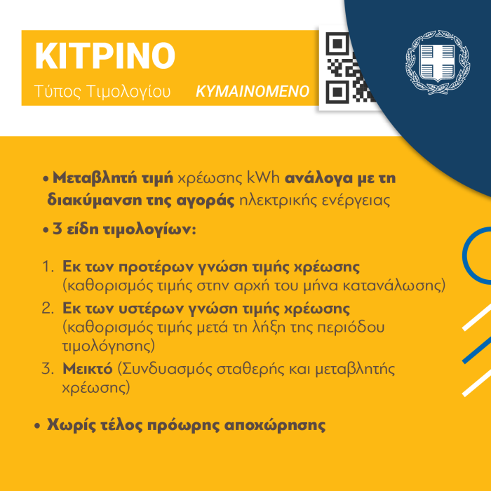 τιμολόγια ρεύματος ΥΠΕΝ κίτρινο τιμολόγιο