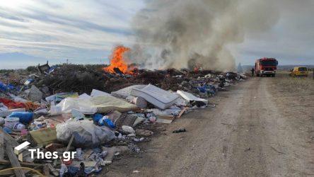 Φωτιά σε σκουπιδότοπο στην Καλλικράτεια (ΦΩΤΟ)