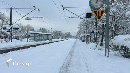 Μόναχο Γερμανία χιόνια σιδηρόδρομος