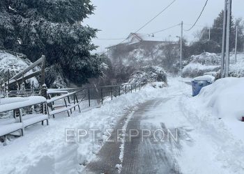 Σέρρες: Στα “λευκά” η Ανω Βροντού και ο Λαϊλιάς – Παραμυθένιο το τοπίο (ΦΩΤΟ)