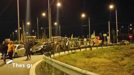 Αγρότες έστησαν μπλόκο στην Ε.Ο. Θεσσαλονίκης – Χαλκιδικής