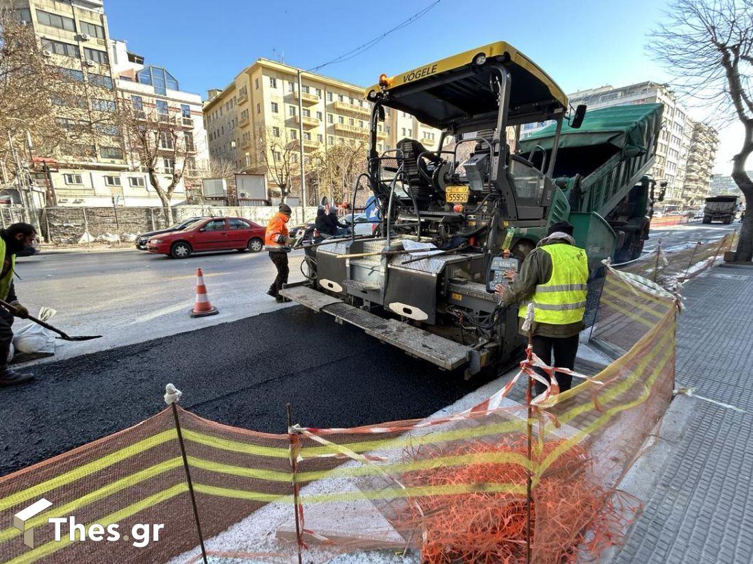 Θεσσαλονίκη Εγνατία εργασίες ασφαλτόστρωσης