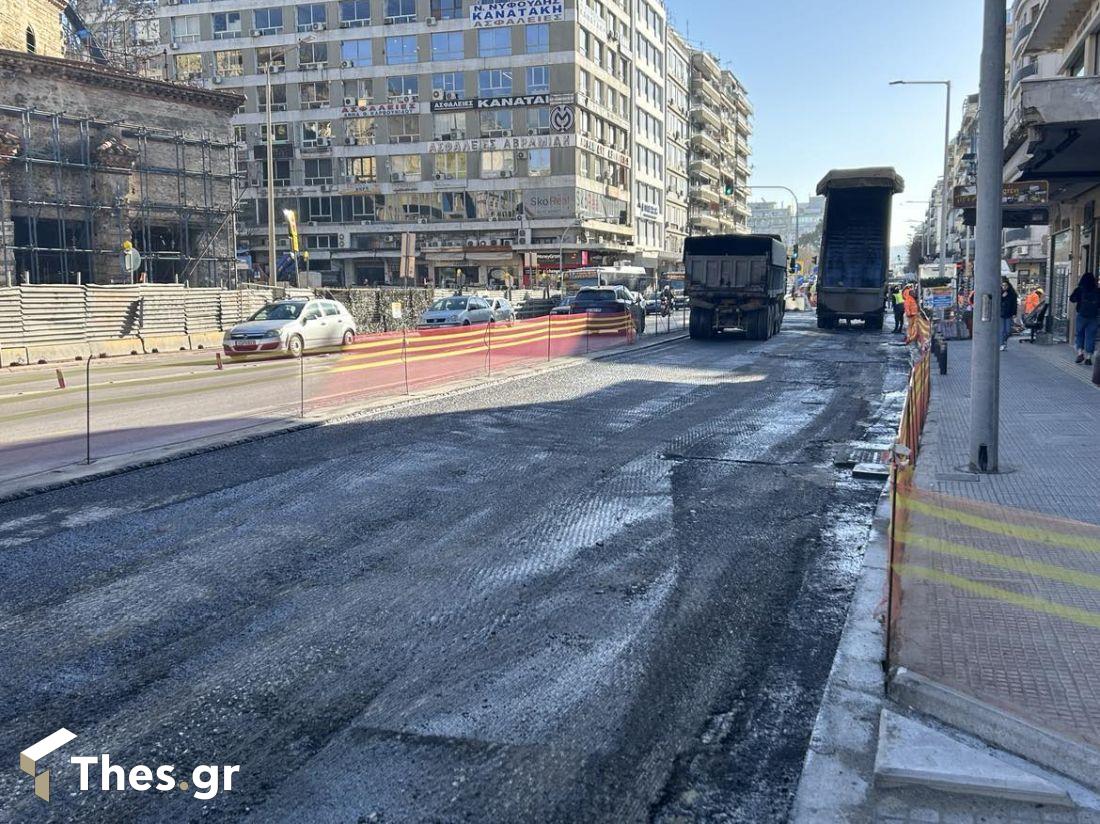 Θεσσαλονίκη Εγνατία εργασίες ασφαλτόστρωσης