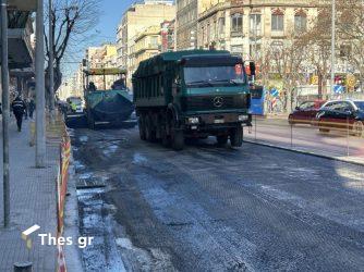 Θεσσαλονίκη Εγνατία εργασίες ασφαλτόστρωσης