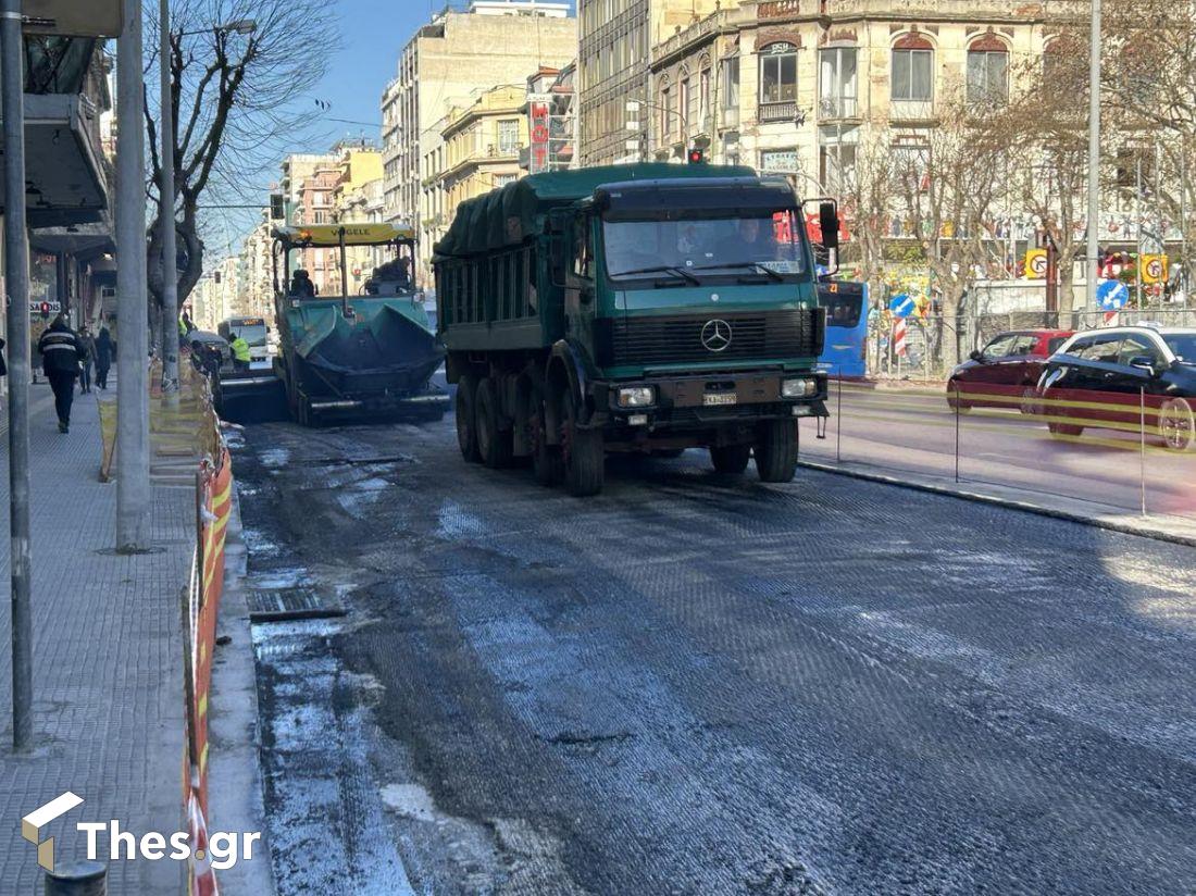 Θεσσαλονίκη Εγνατία εργασίες ασφαλτόστρωσης