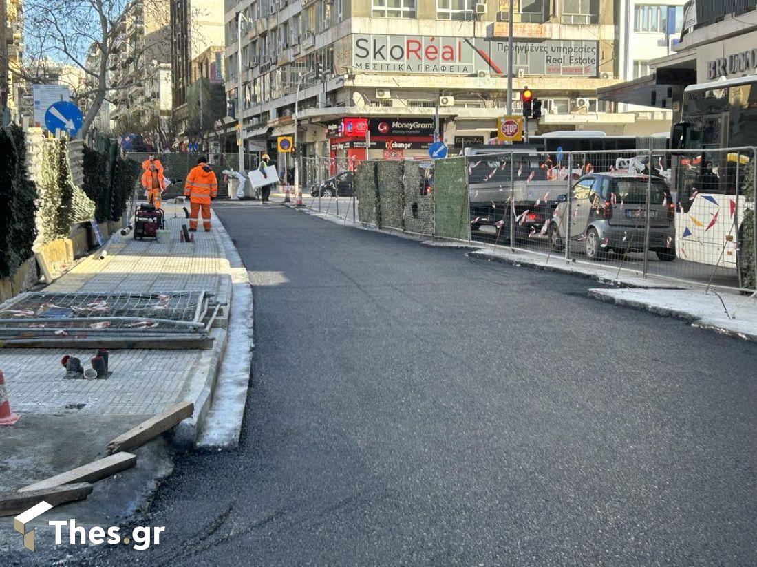 Θεσσαλονίκη Εγνατία εργασίες ασφαλτόστρωσης