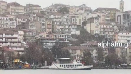 Πυκνή χιονόπτωση στην Καστοριά – Επί ποδός τα συνεργεία (ΒΙΝΤΕΟ)