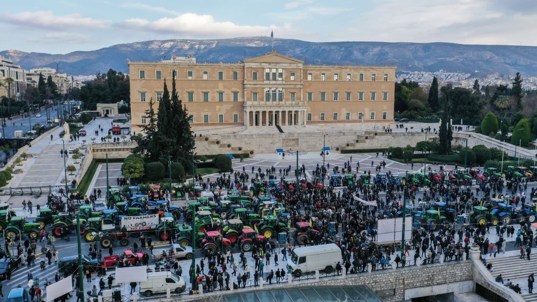 Αθήνα αγρότες τρακτέρ Σύνταγμα συλλαλητήριο