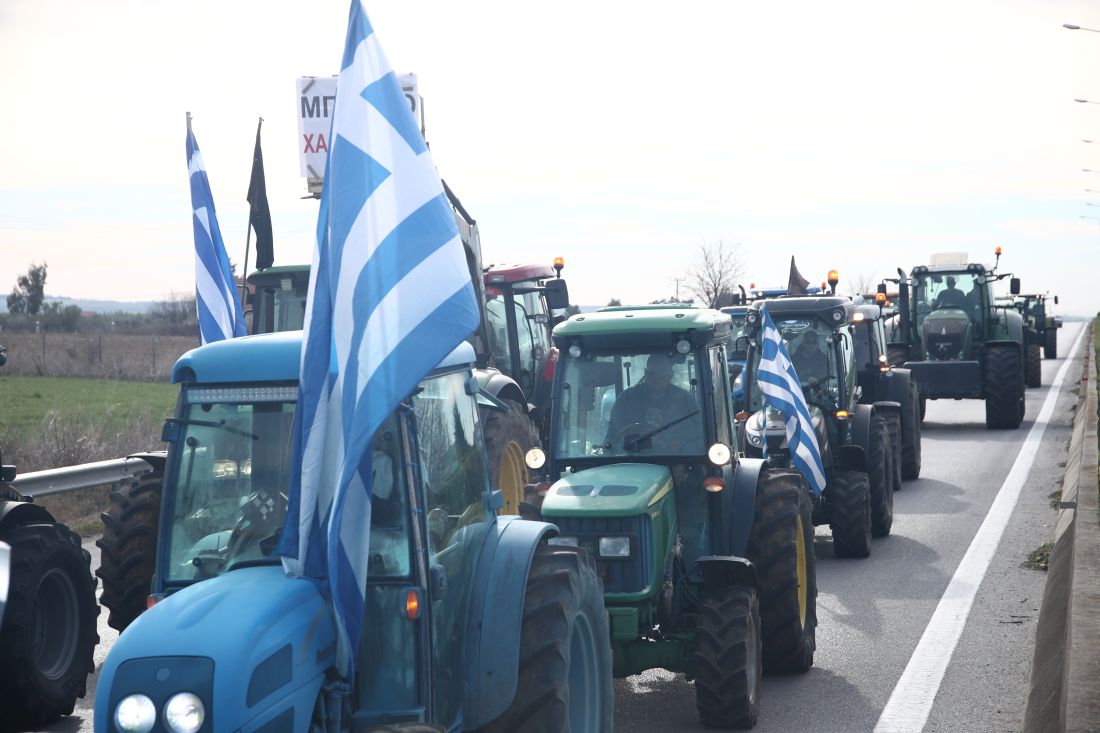 αγρότες μηχανοκίνητη πορεία