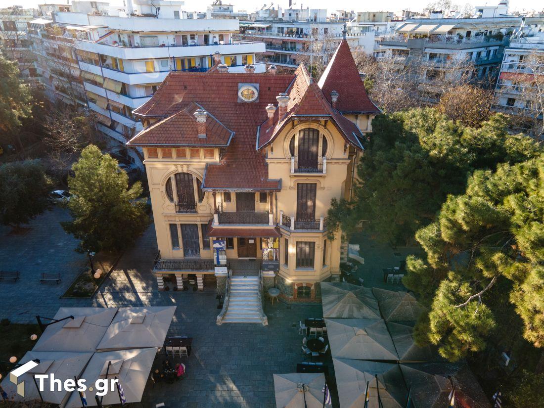 Κάζα Μπιάνκα Casa Bianca Δημοτική Πινακοθήκη Θεσσαλονίκη Λεωφόρος Βασιλίσσης Όλγας 182 και, Θεμιστοκλή Σοφούλη φωτογραφία με drone