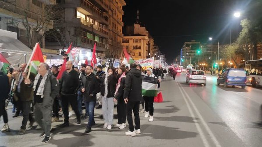 Θεσσαλονίκη: Πορεία αλληλεγγύης στον λαό της Παλαιστίνης