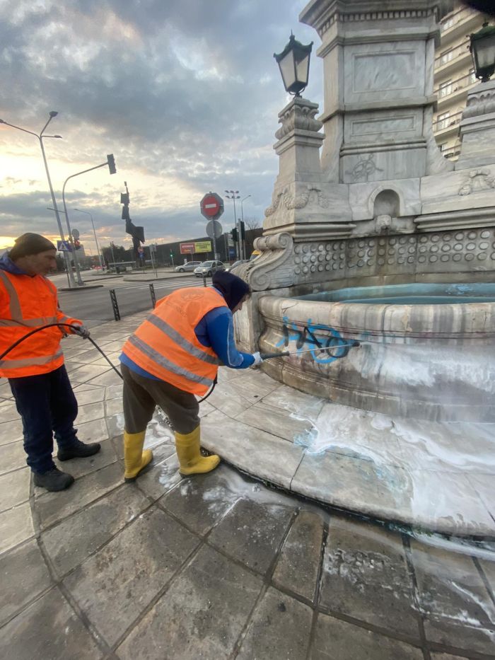 Θεσσαλονίκη βανδαλισμός Σιντριβάνι 
