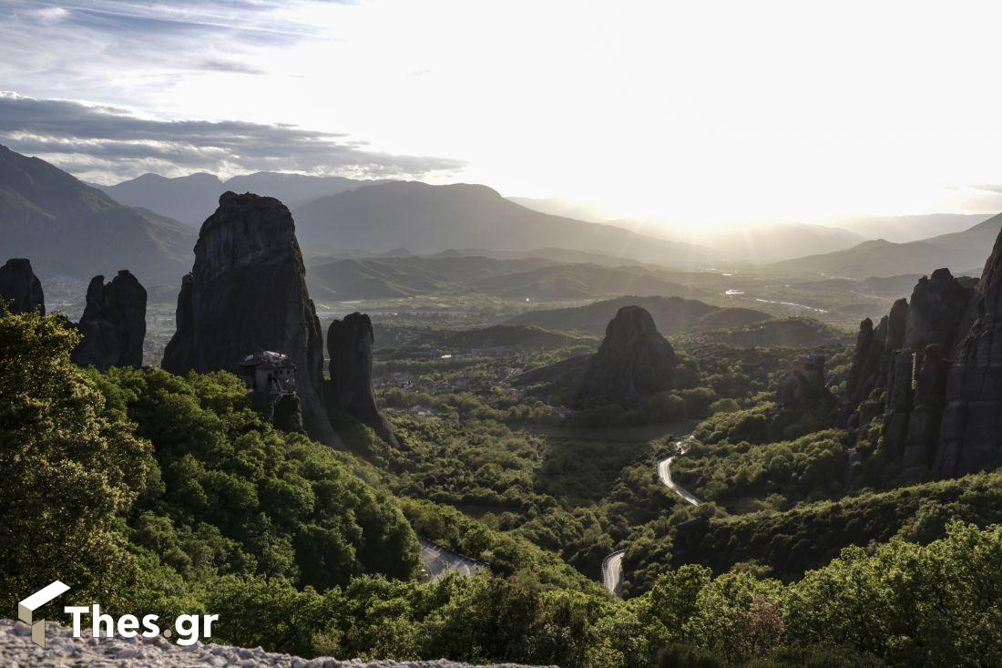 ηλιοβασίλεμα θέα Meteora sunset