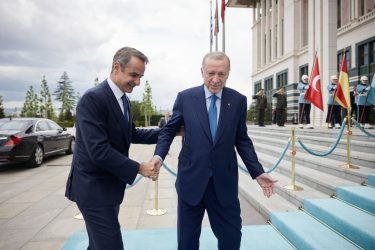 Συνάντηση του Πρωθυπουργού Κυριάκου Μητσοτάκη με τον Πρόεδρο της Τουρκίας, Ρετζέπ Ταγίπ Ερντογάν στο Προεδρικό Μέγαρο στην Άγκυρα, Δευτέρα 13 Μαΐου 2024.