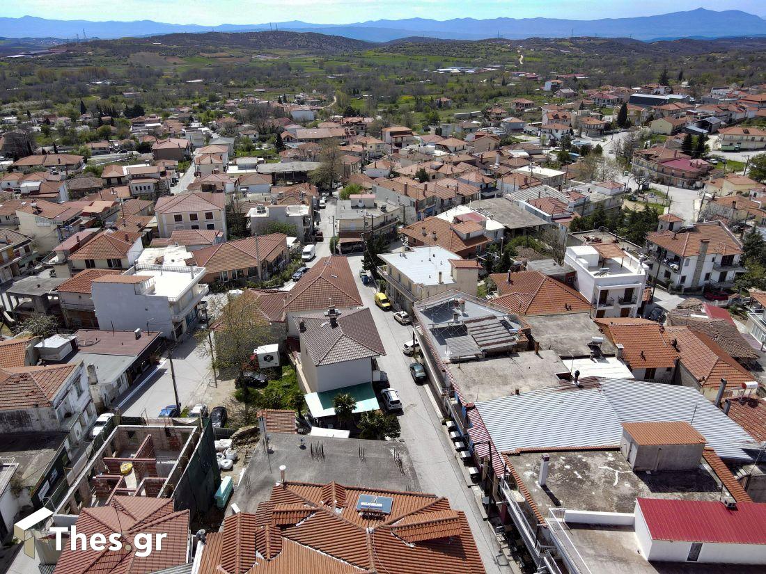 Σοχός χωριό κωμόπολη Νομός Θεσσαλονίκης Θεσσαλονίκη φωτογραφία με drone