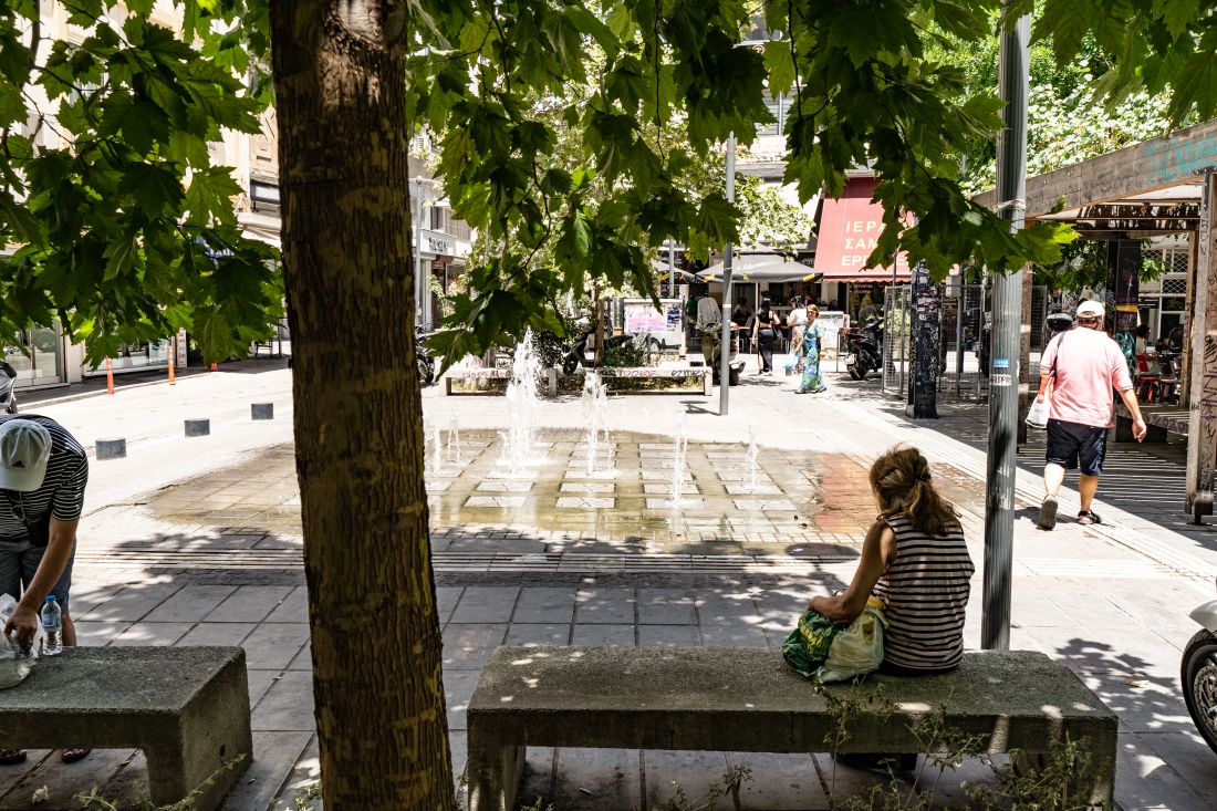 Πλατεία Χρηματιστηρίου Θεσσαλονίκη όαση δροσιάς