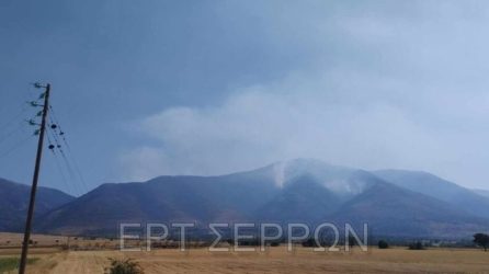 Σέρρες: Συνεχίζει να καίει η φωτιά στο όρος Ορβηλος