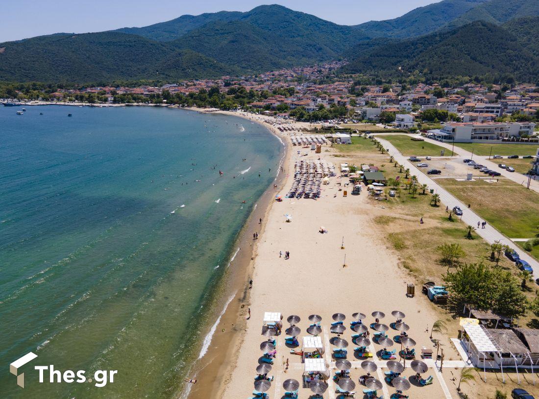 παραλία δυτική πλευρά Σταυρού θάλασσα διακοπές καλοκαίρι